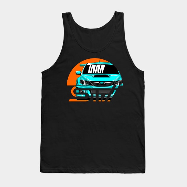 WRX Sti Cyan Tank Top by aredie19